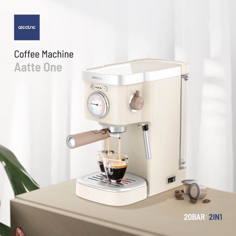 Alectric เครื่องชงกาแฟอัตโนมัติ พร้อมทำฟองนม รุ่น Aatte One รับประกัน 3 ปี เครื่องชงกาแฟ อัตโนมัติ ทำฟองนม