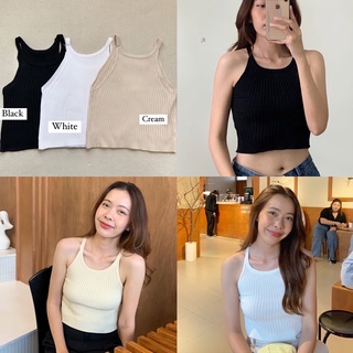 Summer tank top ครอปสายเดี่ยว ทรงดี  เสื้อกล้ามครอป เสื้อครอป ครอปสายเดี่ยว สายเดี่ยวทรงเว้า