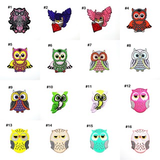 ตัวรีดนกฮูก นก ปีก หลากสี Owl Bird Patch wop ตัวรีดติดเสื้อ ตัวรีดสัตว์ ตัวรีด อาร์ม ลาย ฮ นกฮูก แบบ สัตว์ สวย น่ารัก สี