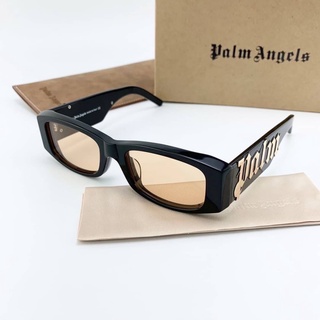 PALM ANGELS RECTANGLE-FRAME SUNGLASSES แว่นตากันแดดแบรนด์ปาล์มแองเจิล เลนส์ทรงกรอบหลี่ยม ตัวหนังสือโลโก้ด้านข้าง uv400