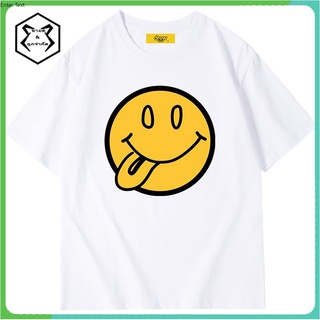 เสื้อยืดผ้าฝ้ายพิมพ์ลายแฟชั่น◇Drew short-sleeved T-shirt male Justin Bieber with the same house smiley summer new trendy