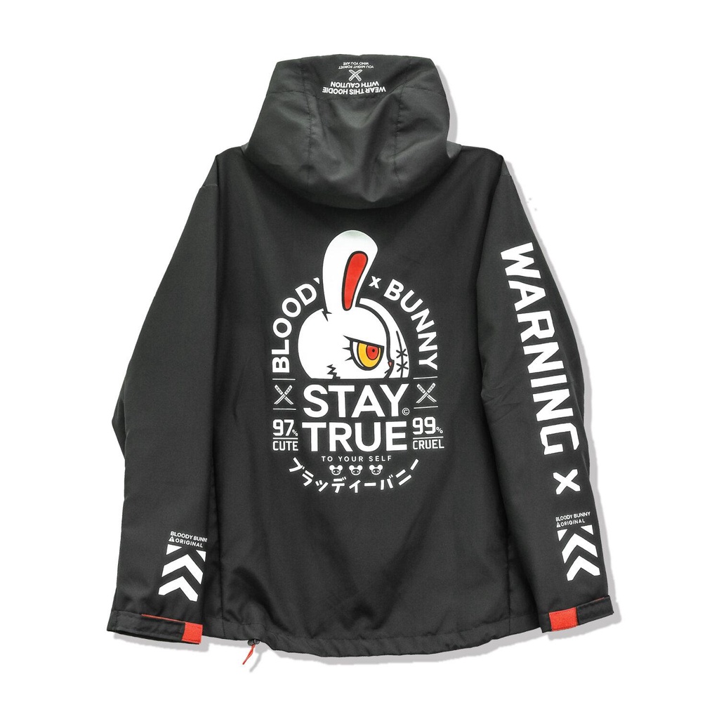 เสื้อแจ็คเก็ต ไนลอน BLOODY BUNNY JACKET NYLON (STAY TRUE / BLACK)