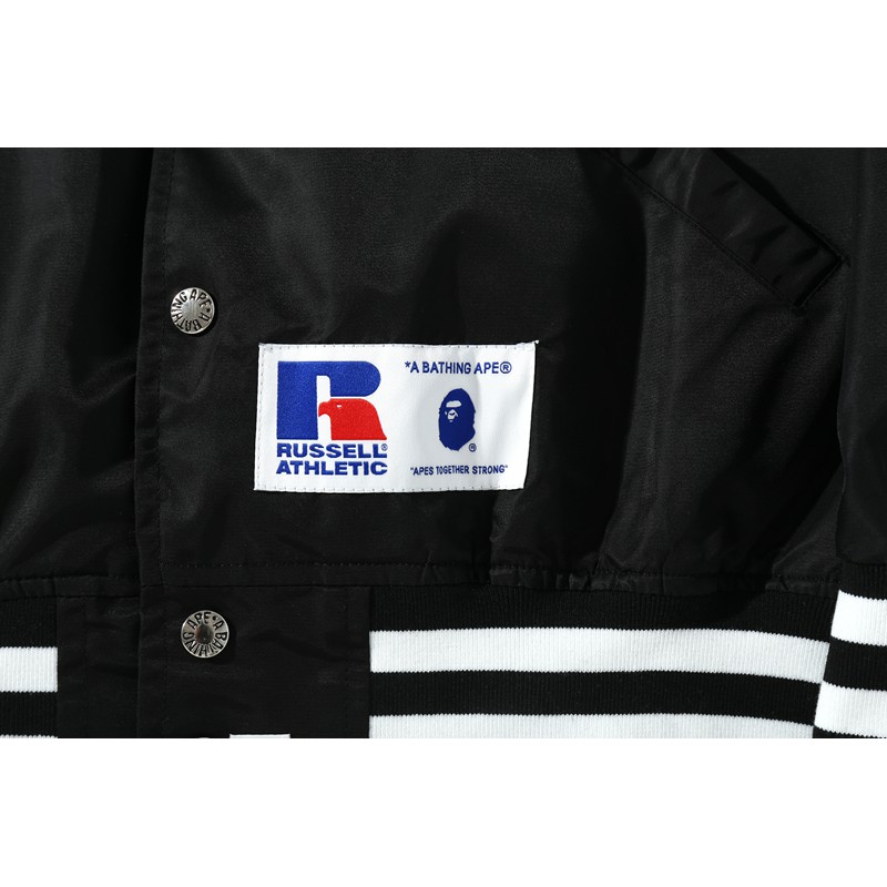 BAPE×RUSSELL COLLEGE VARSITY JACKET 美品 BAPE X RUSSELL COLLEGE VARSITY baseball jacket