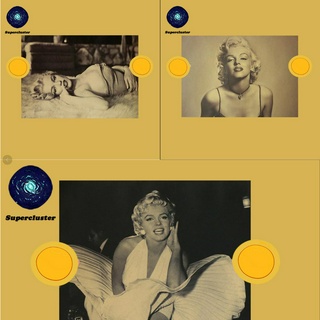 Superstar Marilyn Monroe ชุดโปสเตอร์ วอลเปเปอร์กระดาษคราฟท์ ขนาด 50.5x35 ซม. สําหรับตกแต่งบ้าน