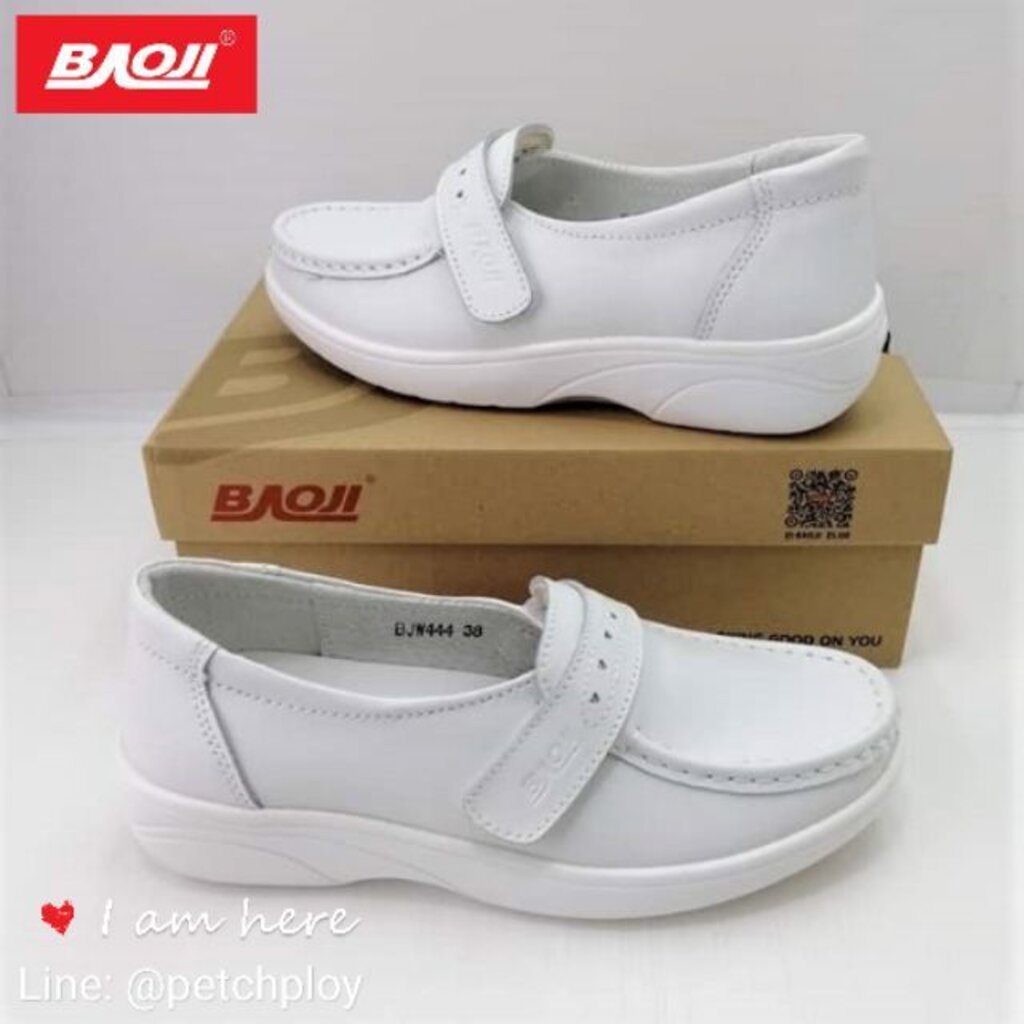 (BJW690) BAOJI รองเท้าคัชชูผู้หญิง รองเท้าพยาบาล บาโอจิ ของแท้ สีขาว Size 37-41 BJW690 BJW444
