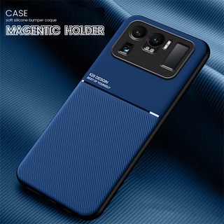 for xiomi mi11 ultra case leather texture car magnetic holder phone cover for xiaomi mi 11 ultra lite 11ultra 5g ne matte silicone anti shock casing