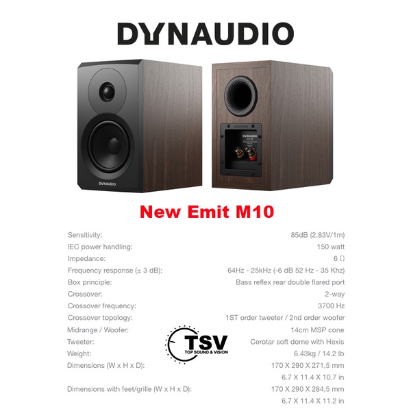 Dynaudio New Emit 10 (Bookshelf Speaker) ลำโพงวางหิ้ง