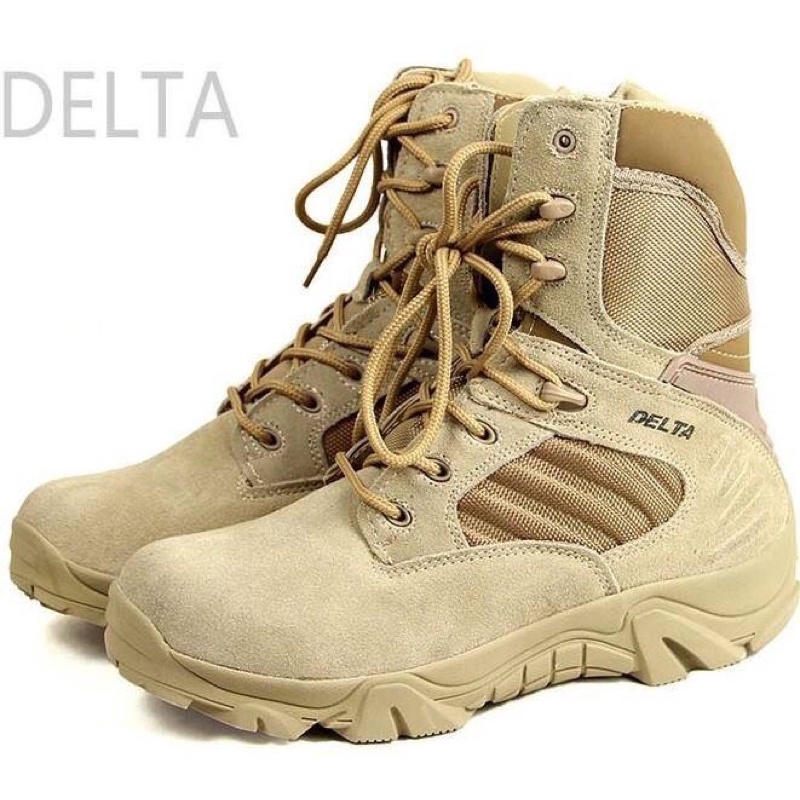 รองเท้าทหาร Delta สไตล์ Tactical หุ้นข้อแบบยาว ซิป