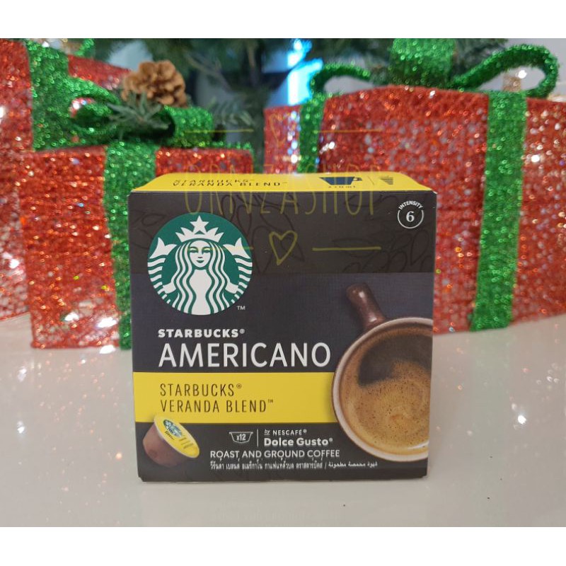 STARBUCKS® VERANDA BLEND AMERICANO intensity 6 กาแฟแคปซูลสำหรับเครื่องชงกาแฟ Dolce Gusto เท่านั้น