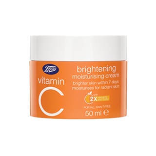 BOOTS VITAMIN C บู๊ทส์ วิตามิน ซี ไบรท์เทนนิ่ง มอยส์เจอร์ไรซิ่ง ครีม 50 มล.