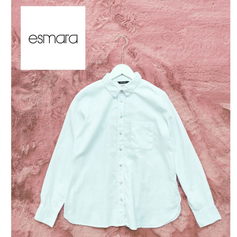 esmara เสื้อเชิ๊ตแขนยาว สีขาว เนื้ิอผ้าดี พร้อมส่ง