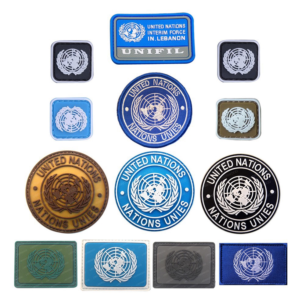 United Nation Complete Un United Nations U.N. Badge Pvc Tactical Army Airsoft Patch Badge Hook Milit