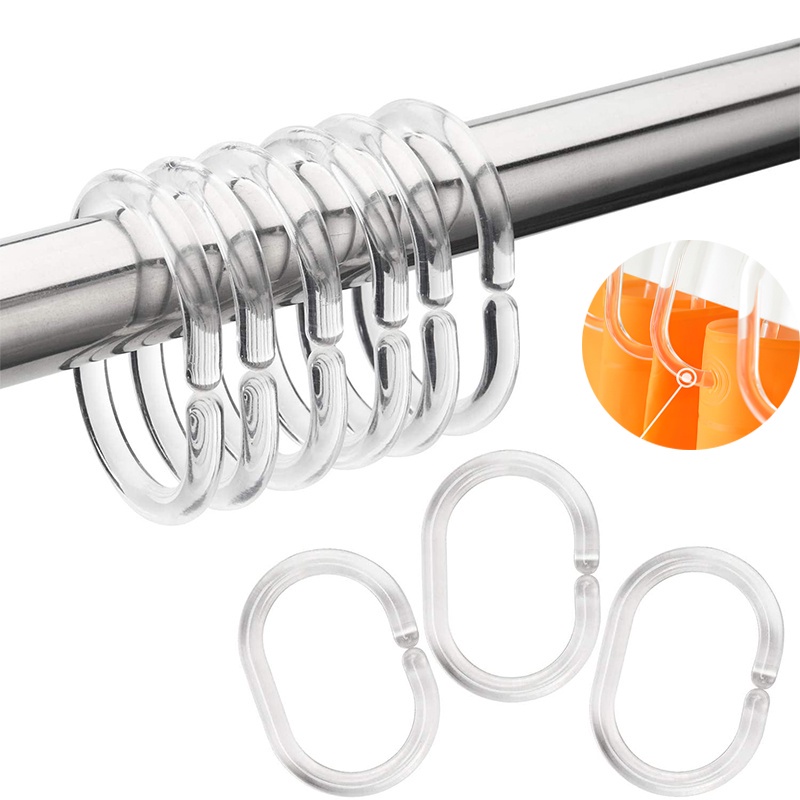 แนะนำ ผ้าม่าน 12 ชิ้น / เซต ตะขอแขวนผ้าม่านอาบน้ํา รูปตัว C แบบใส หมุนได้ / ราวแขวนผ้าม่านอาบน้ํา คลิปแหวน สําหรับห้องน้ํา
 ราคาพิเศษ มีเก็บเงินปลายทาง