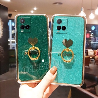 2021 New เคสโทรศัพท์ VIVO Y33S Y21 Bling Casing Glitter Be Loved Phone Case with Ring Holder Back Cover เคส วีโว่Y33S