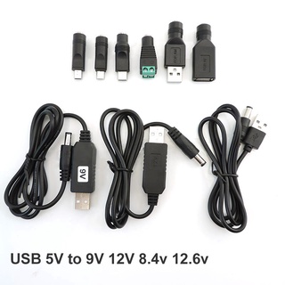 โมดูลแปลงสายเคเบิล USB 5V เป็น 9v 12v 12.6V 8.4v เป็น DC 5.5x2.1 มม. ตัวผู้ 5pin type c