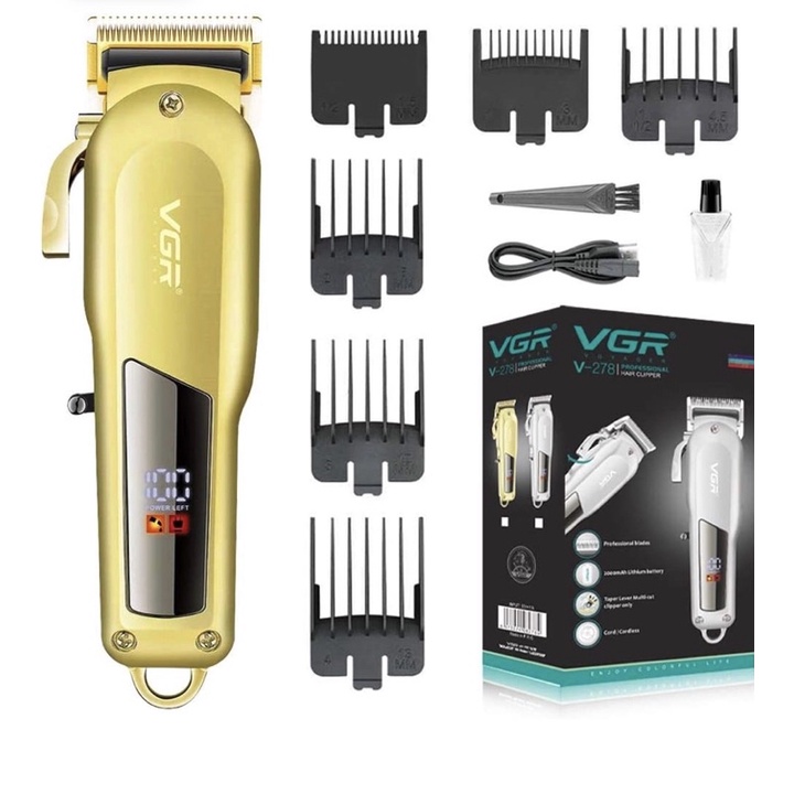 VGR Professional Beard & Hair Trimmer สําหรับผู้ชาย,ไร้สาย T-Blade Outliner Trimmer, ปัตตาเลี่ยนผมไฟ