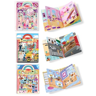 ⚡️ของแท้ USA⚡️สติ๊กเกอร์รียูสซาเบิล 195 ชิ้น พร้อมฉาก Puffy Reusable Sticker Book หลากรุ่น ยี่ห้อ MELISSA &amp; DOUG จาก USA