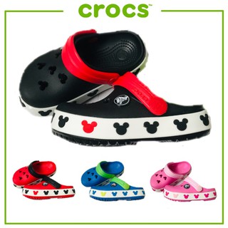 CROCS Fun Lab Disney Mickey Mouse Lights Clog รองเท้าลำลองเด็ก CROCS รองเท้าเด็ก ใส่ได้ทั้งเด็กผู้ชาย/เด็กผู้หญิง