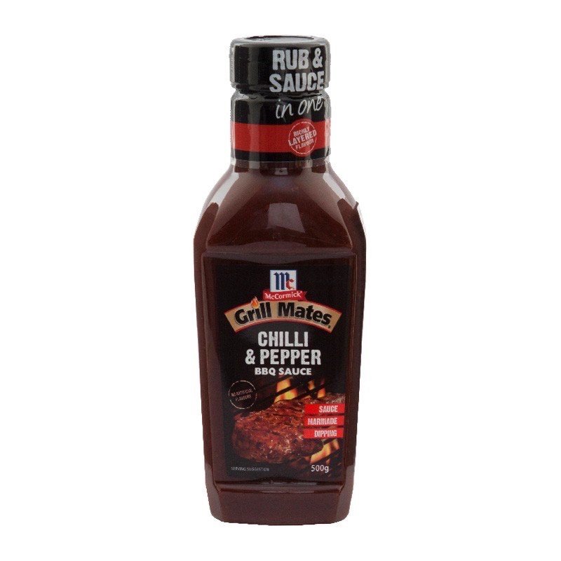 เสต็กซอส Steak Sauce  McCormick Grill Mates Chilli & Pepper BBQ sauce แม็คคอร์มิค ชิลลี่เปปเปอร์ บาร