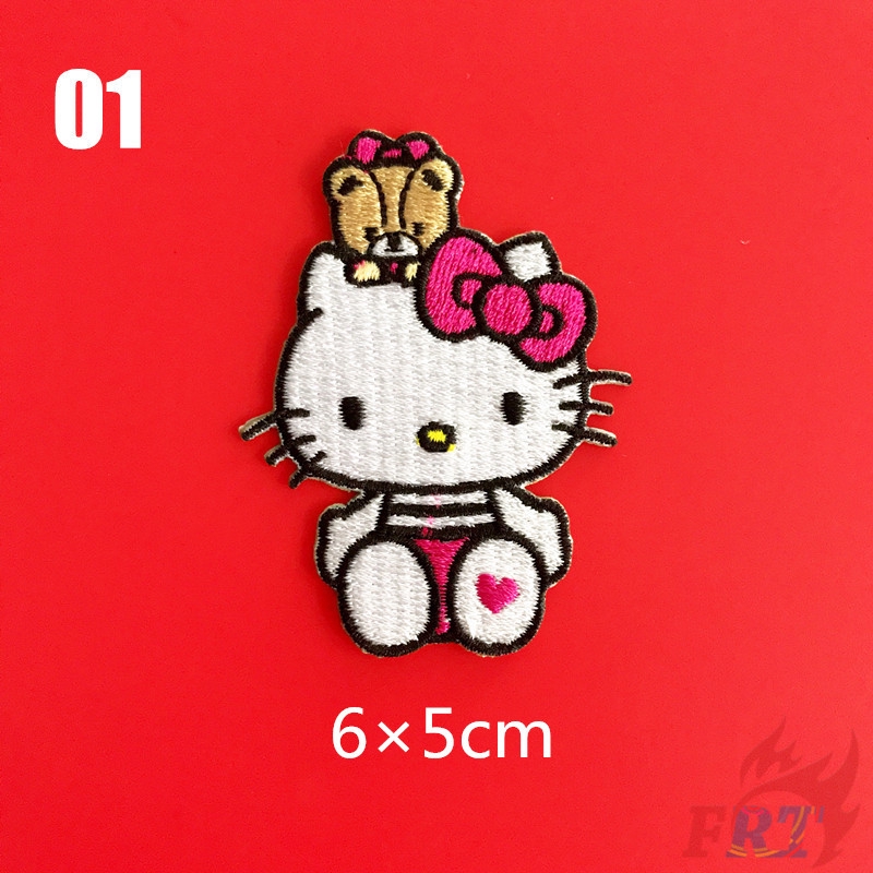 ☸ แผ่นรีดติดเสื้อ ลาย Hello Kitty ☸ แผ่นแพทช์สติกเกอร์รีดร้อน Diy มีกาวในตัว สําหรับติดตกแต่งเสื้อผ้า 1 ชิ้น