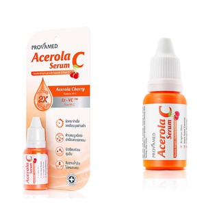 ✨เซรั่มหน้าใส✨Provamed Acerola C Serum 15ml. เซรั่มวิตามินซีบริสุทธิ์ 99% จากธรรมชาติผิวขาว กระจ่างใส