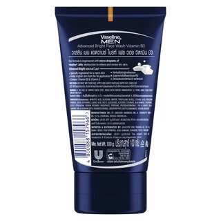Vaseline วาสลีน เมน โฟมล้างหน้าผู้ชาย สูตรแอดวานซ์ไบรท์ 100 กรัม