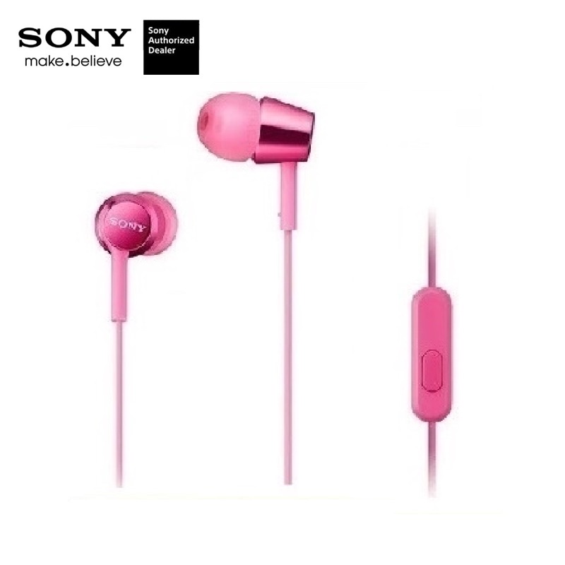 (สีชมพู) SONY MDR-EX155AP หูฟังไมโครโฟนแฮนด์ฟรี***รับประกันศูนย์โซนี่ไทย***