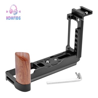 Quick Release L Plate Wood Hand Grip Bracket Release L Plate with Hot Shoe for Fujifilm X-T3 XT2 Camera