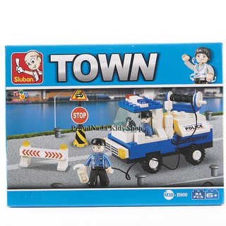 ProudNada Toys ของเล่นเด็กชุดตัวต่อเลโก้รถตำรวจ Sluban TOWN 94 PCS B900