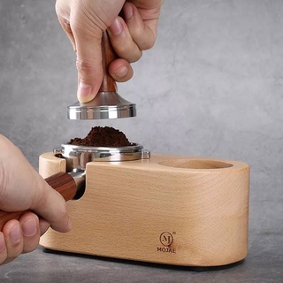 ที่วางด้ามชงกาแฟ​ ที่วางแทมเปอร์​ วัสดุไม้  3ช่อง Holder Coffee Making Wood Base Beech Wood -สินค้ามีพร้อมส่ง-