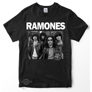 เสื้อยืด ramones X JAJA MIHARJA Parody Premium ramones hey ho lets go kaos band ramones rock n roll punk