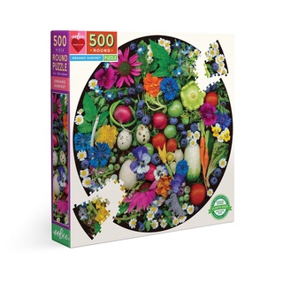 eeBoo Organic Harvest 500 Pc Round Puzzle - จิ๊กซอว์รูปผักออแกนิค แบบ 500 ชิ้น ต่อเป็นรูปภาพทรงกลม