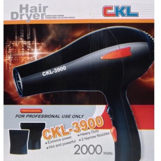 CKL ไดร์เป่าผมรุ่น 3900 แท้💯% ใช้ดีสุดๆ 1700w ปรับระดับความร้อน-แรงลม