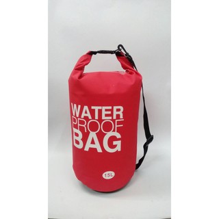 Waterproof Bag กระเป๋ากันน้ำ สีแดง ขนาดความจุ 15 ลิตร