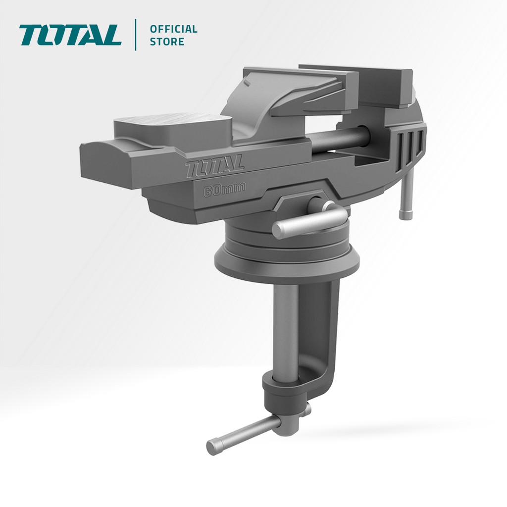 TOTAL Bench Vice Ductile เหล็กหล่อ (60 มม./2.36" x 1.7 กก./Max Force 1000 กก.) THT6126