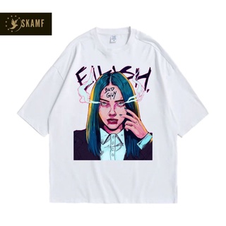 เสื้อยืดผ้าฝ้ายพิมพ์ลายขายดี Billie EILISH เสื้อเชิ้ต | Facebox เฟซบอกซ์ | เสื้อยืดคอกลม แขนสั้น ผ้าฝ้าย แบบนิ่ม พิมพ์ลา