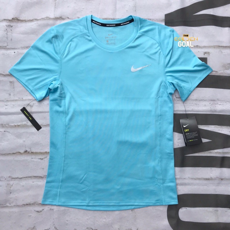ของแท้!! Nike Running Drifit Miler Short Sleeve “Light Blue” Shopee