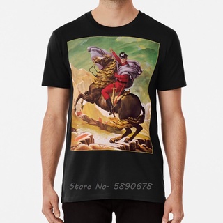 ROUND คอลูกเรือเสื้อยืด พิมพ์ลายภาพยนตร์ Bison Bonaparte Napoleon Bison Horse สไตล์ฮาราจูกุ-4XL