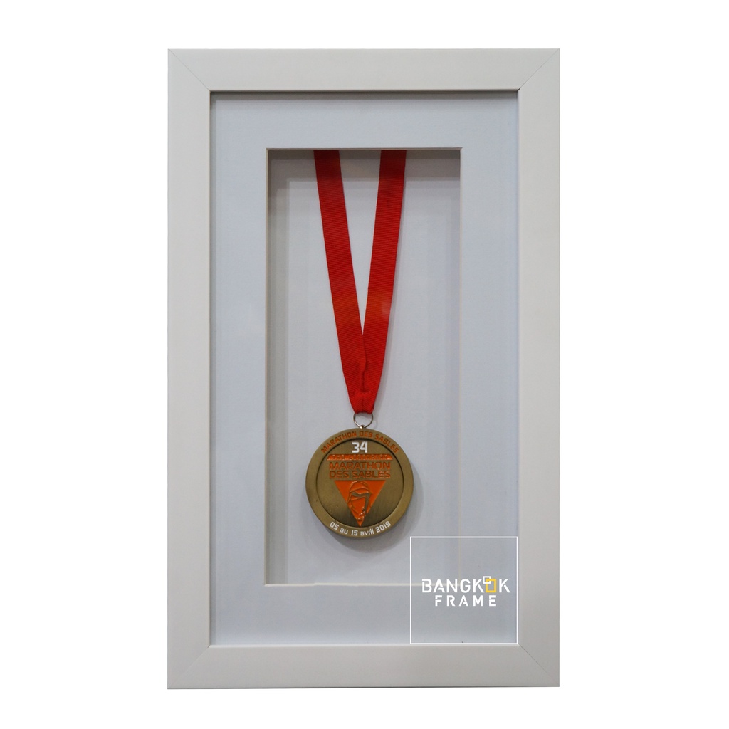 Bangkokframe-กรอบเหรียญรางวัล-กรอบใส่ของสะสม-กรอบกล่องใส่เหรียญ ขนาด~9.5x15 นิ้ว (ไม่รวมเหรียญรางวัล)