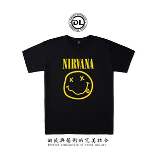 ◈☌❆Nirvana Nirvana band เสื้อยืดแขนสั้น kurt cobain kurt cobain gunflower Beatles clothes