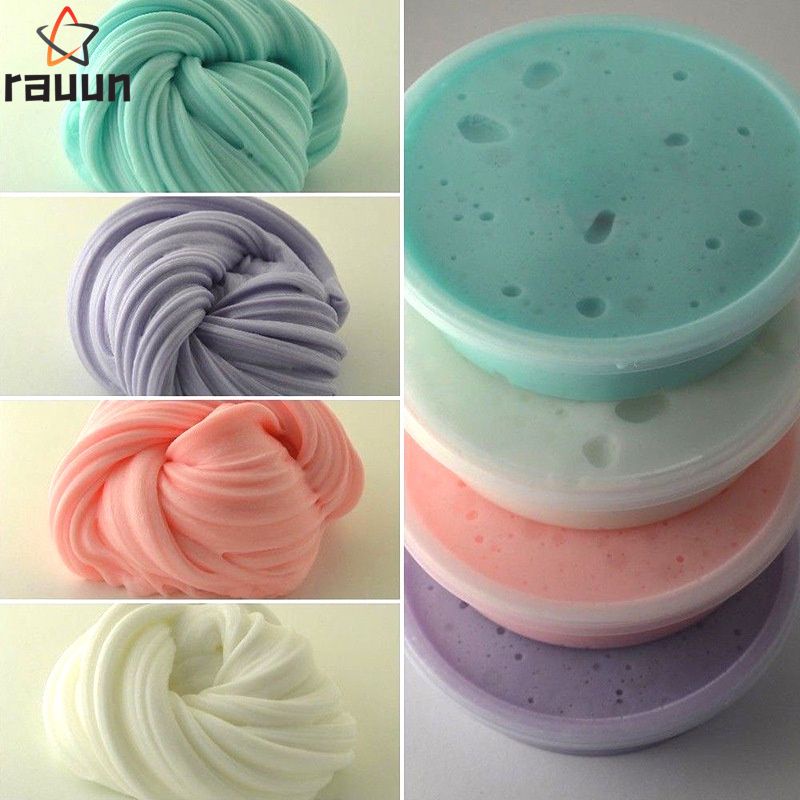 【เก็บเงินปลายD】 ชุดของเล่นดินน้ำมัน Kigift Le 60ml Rainbow Cotton Cloud Slime Fluffy Stress Relief Kids Plasticine Toy Kit Le 【FortuneLoom】