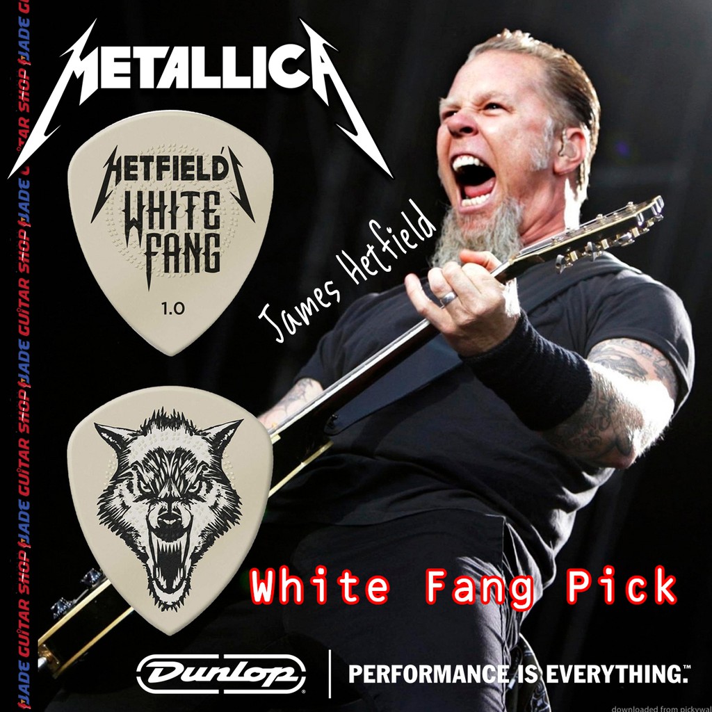 ปิ๊คกีตาร์ รุ่นใหม่ล่าสุด งานดีมาก เฟี้ยวๆเลย James HETFIELD'S WHITE FANG™ CUSTOM FLOW® PICK แท้ ล้าน%