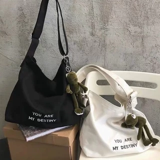 (มีส่งด่วน) ifashionbag(IF1754) กระเป๋าผ้าสะพายข้าง YOU ARE MY DESTINY(มีเข็มกลัดแถมให้)