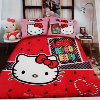 ชุดผ้าห่มนวมขนาด6ฟุตลายLove Hello Kitty