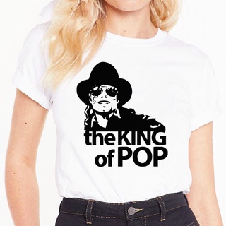 เสื้อยืด พิมพ์ลาย Michael Jackson MJ THE KING OF POP แฟชั่นฤดูร้อน สไตล์พังก์ พลัสไซซ์ สําหรับผู้หญิง