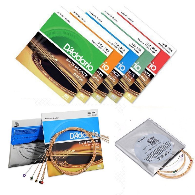 สายกีต้าร์โปร่ง D'addario EZ900 เบอร์ 10, EZ910 เบอร์ 11 สายกีตาร์อะคูสติก EZ900 EZ910