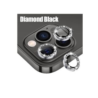 แหวนโลหะ ป้องกันเลนส์กล้อง ประดับกลิตเตอร์ พร้อมกระจกนิรภัย หลากสี สําหรับ For iPhone 14 13 11 12 Pro Max Mini / 14 Plus 1 ชิ้น