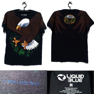 เสื้อ Liquid Blue ลาย Vintage Eagle BLACK สินค้าลิขสิทธิ์แท้ มือ1 ป้าย สกรีนคอ Liquid Blue