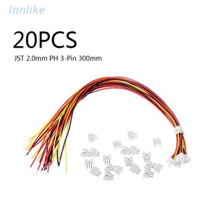 INN 20 SETS Mini Micro JST 2.0 PH 3-Pin Connector plug with Wires Cables 300MM