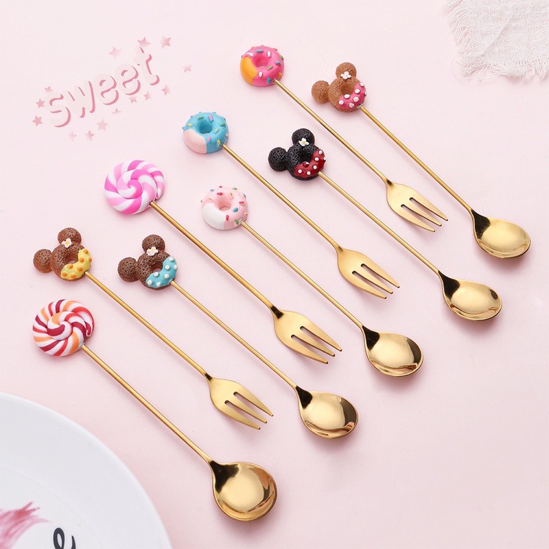 ช้อนขนมเค้ก ช้อนกาแฟ ช้อนคุกกี้ น่ารัก •พร้อมส่ง• แยกช้อนส้อม